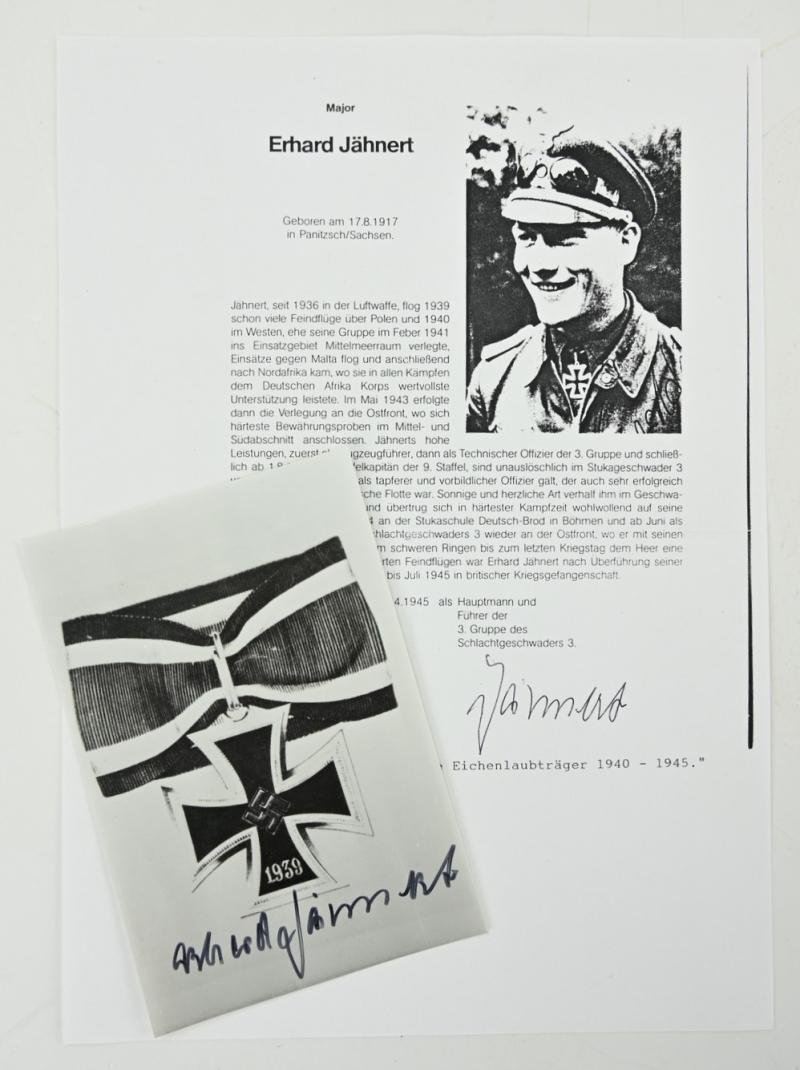 Signature of Luftwaffe KC-OLC&S Recipient 'Erhard Jähnert' — image 2