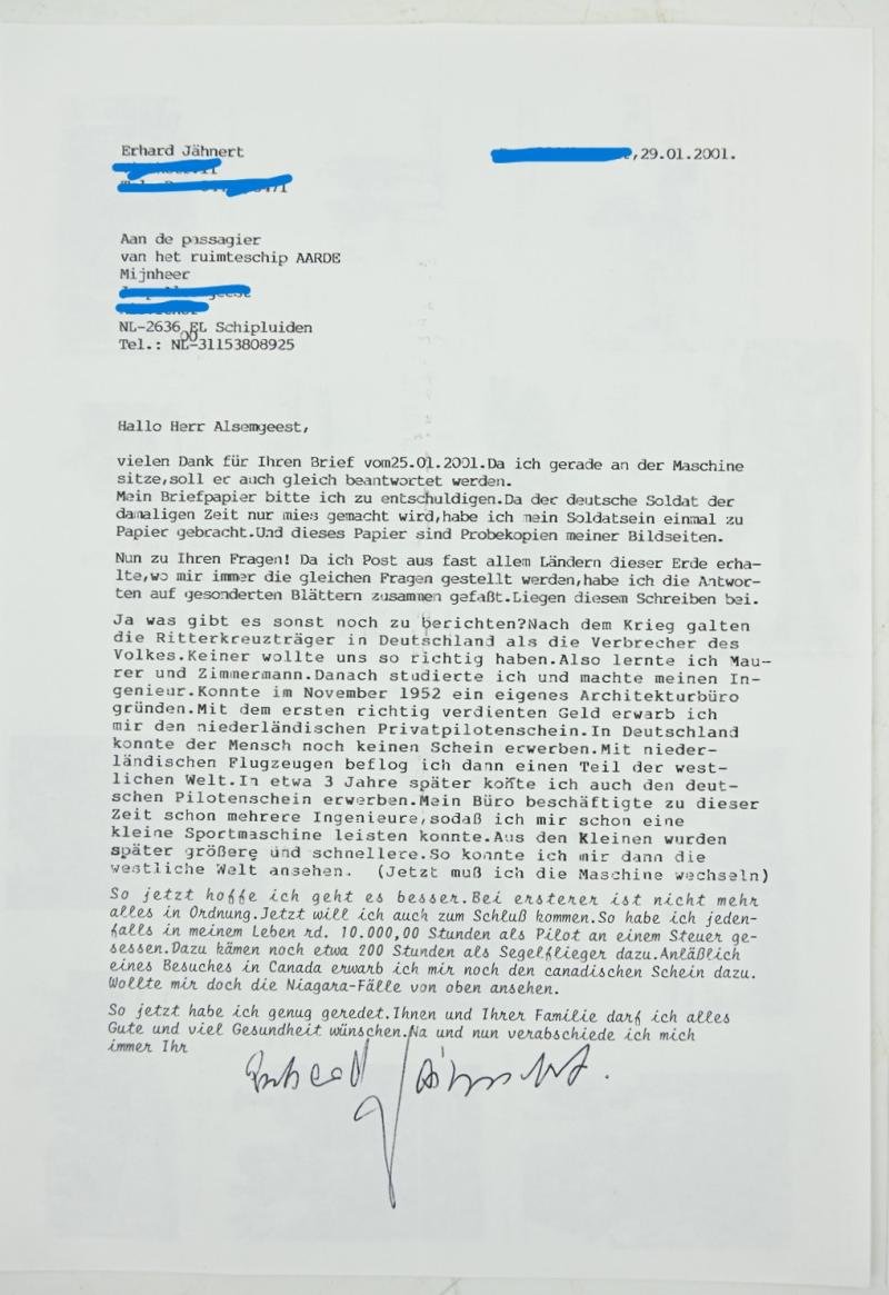 Signature of Luftwaffe KC-OLC&S Recipient 'Erhard Jähnert' — image 8