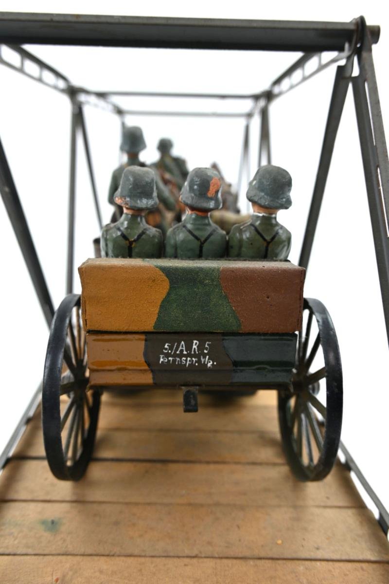 German WH Elastolin Horse Drawn Wagon with bridge — image 11