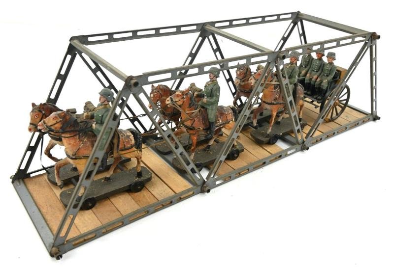 German WH Elastolin Horse Drawn Wagon with bridge — image 2