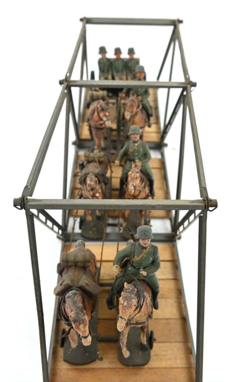 German WH Elastolin Horse Drawn Wagon with bridge — image 3