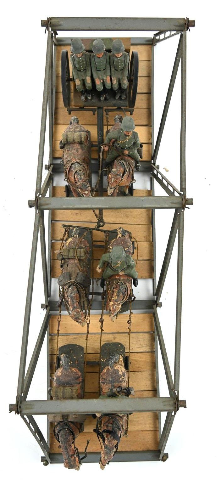 German WH Elastolin Horse Drawn Wagon with bridge — image 4