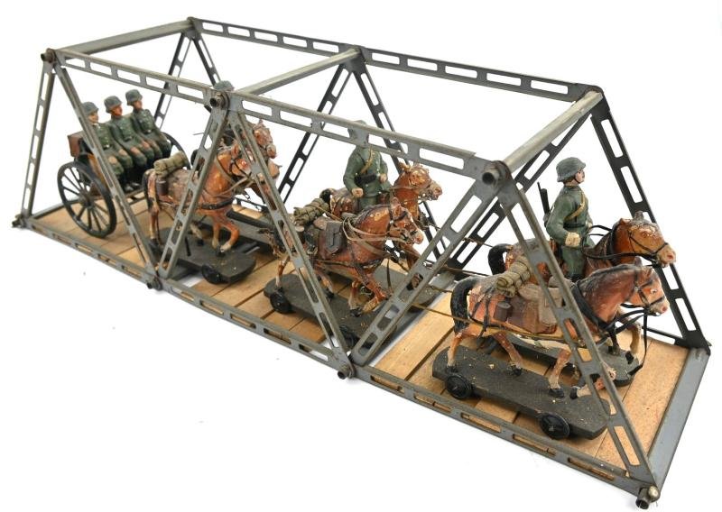 German WH Elastolin Horse Drawn Wagon with bridge — image 5