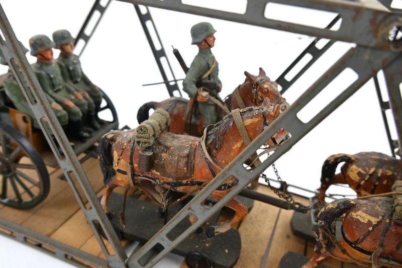 German WH Elastolin Horse Drawn Wagon with bridge — image 7