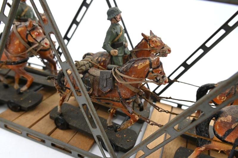 German WH Elastolin Horse Drawn Wagon with bridge — image 8