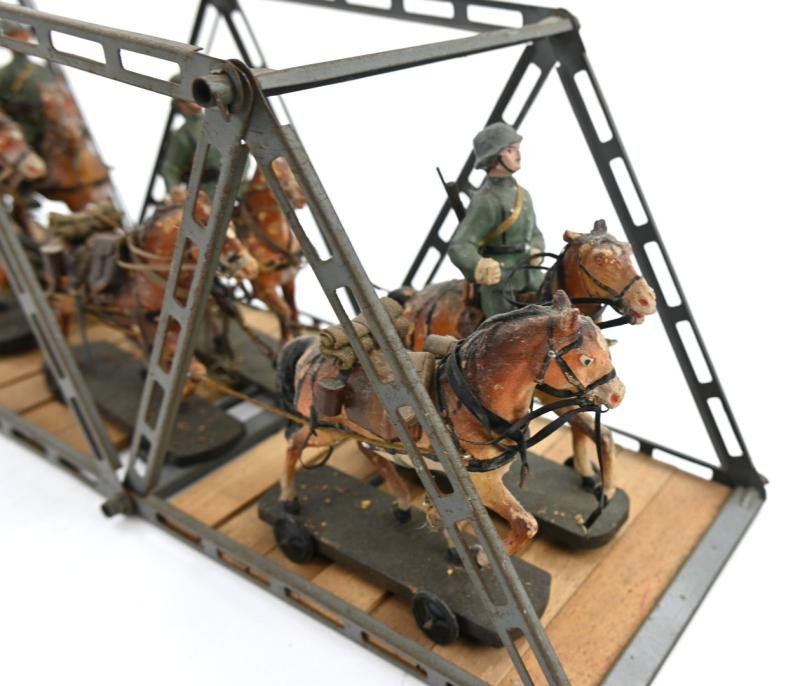 German WH Elastolin Horse Drawn Wagon with bridge — image 9