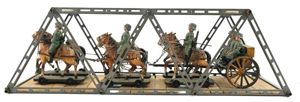 German WH Elastolin Horse Drawn Wagon with bridge