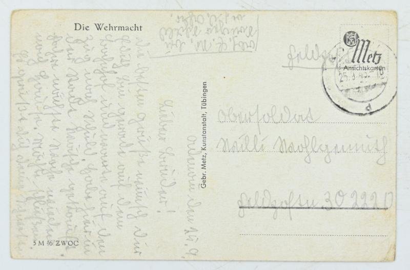 German WH Postcard 'Uns schmeckt's immer!' — image 2