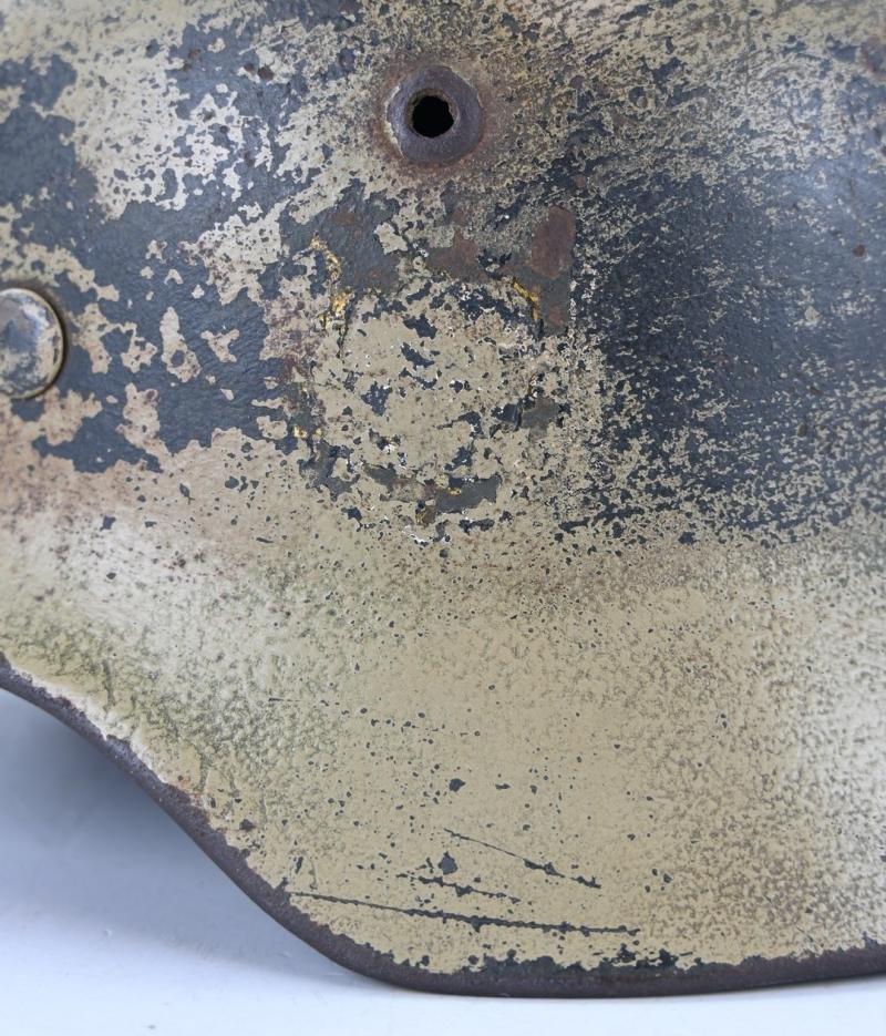 German KM M35 Coastal Artillery Camo Combat Helmet — image 3