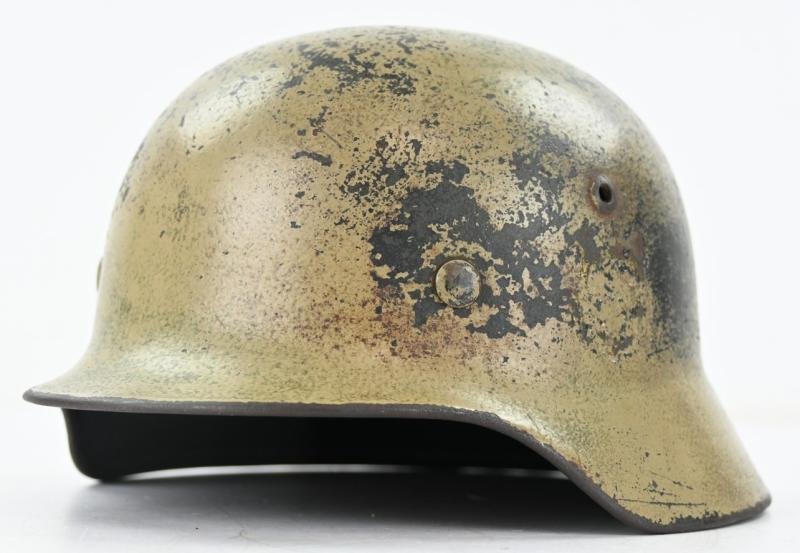 German KM M35 Coastal Artillery Camo Combat Helmet — image 4