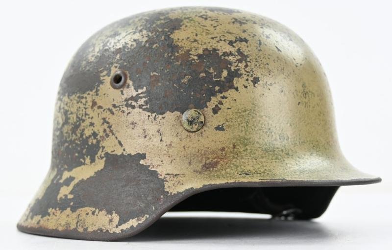 German KM M35 Coastal Artillery Camo Combat Helmet — image 6