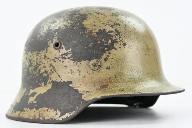 German KM M35 Coastal Artillery Camo Combat Helmet — image 7