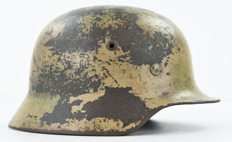 German KM M35 Coastal Artillery Camo Combat Helmet — image 8