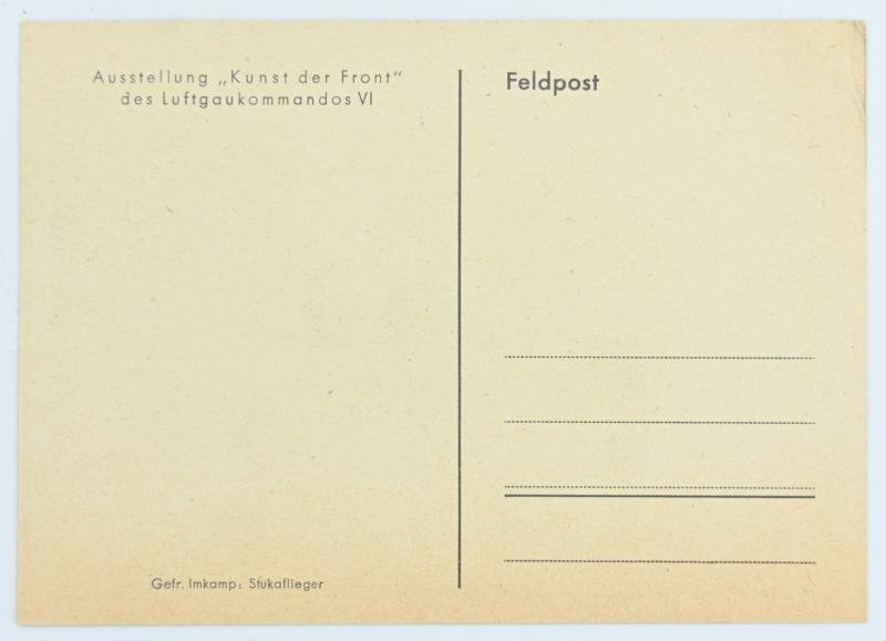 German LW Postcard 'Kunst der Front' — image 2