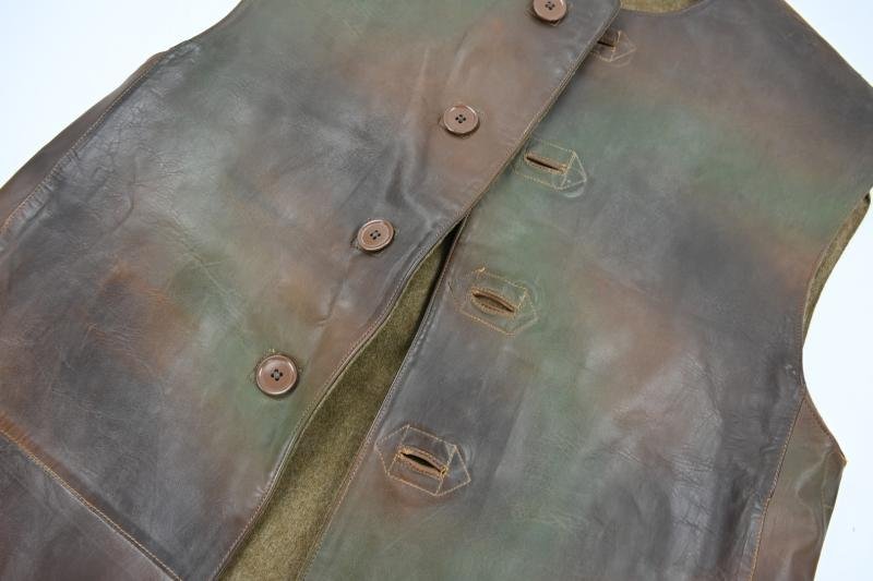 British WW2 Leather Jerkin Camouflaged 1944 — image 2