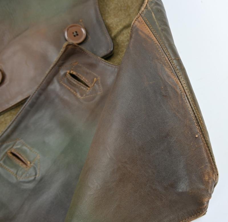 British WW2 Leather Jerkin Camouflaged 1944 — image 6