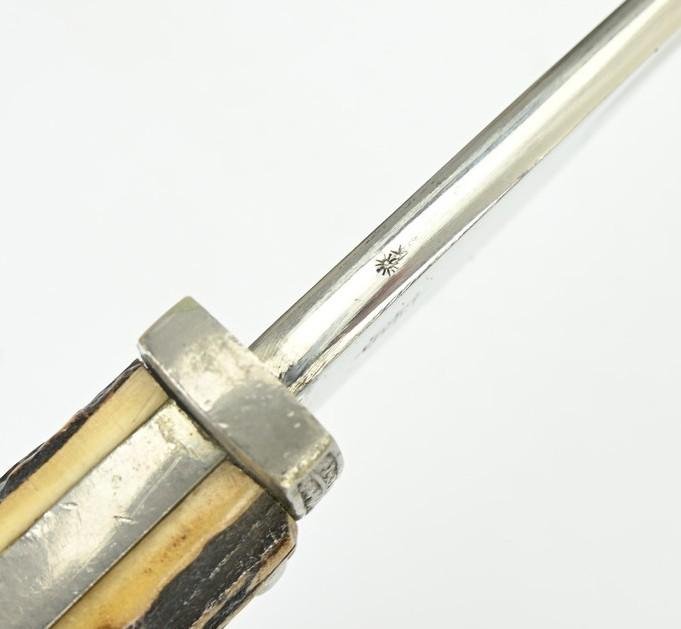German Rural Police (Gendarmerie) Stag Handled Dress Bayonet with Frog — image 12