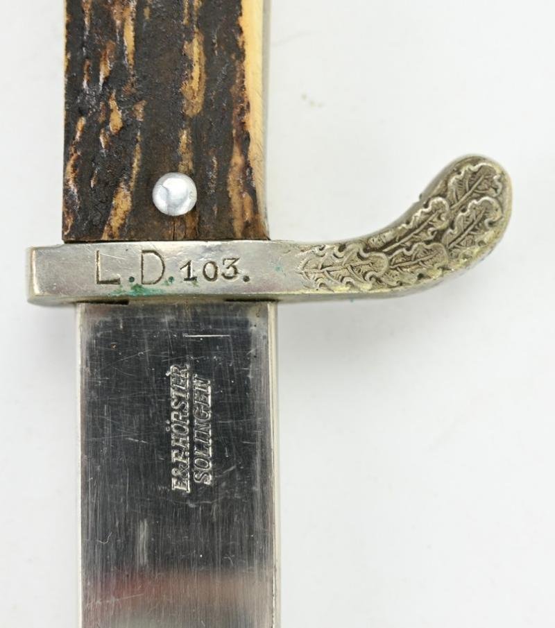 German Rural Police (Gendarmerie) Stag Handled Dress Bayonet with Frog — image 14