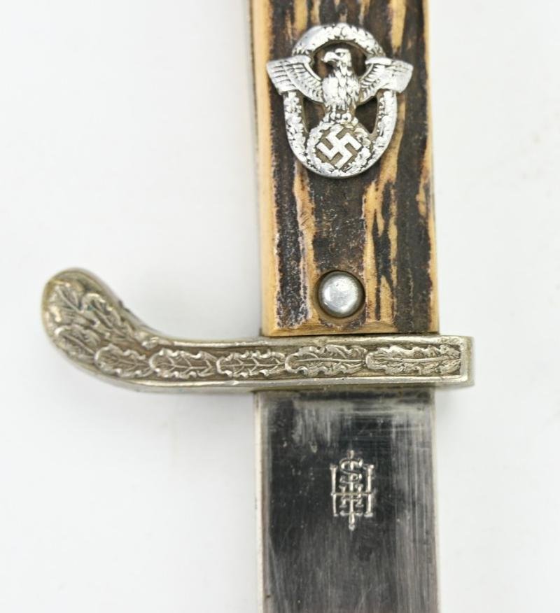 German Rural Police (Gendarmerie) Stag Handled Dress Bayonet with Frog — image 15