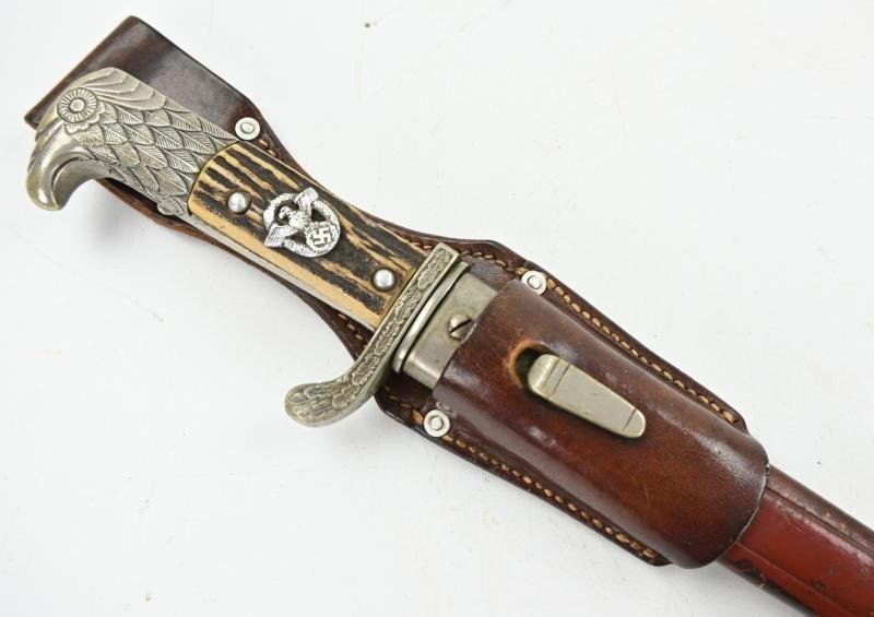German Rural Police (Gendarmerie) Stag Handled Dress Bayonet with Frog — image 2