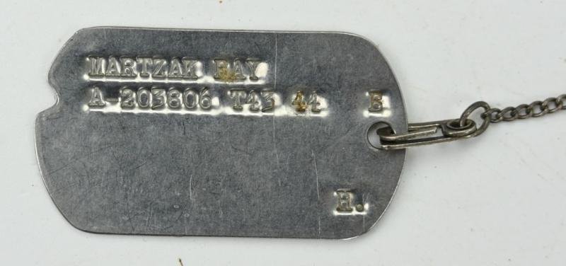 US WW2 WAC Dog-Tag with Chain 'Ray Martzak' — image 2