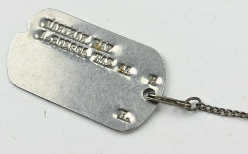 US WW2 WAC Dog-Tag with Chain 'Ray Martzak' — image 3