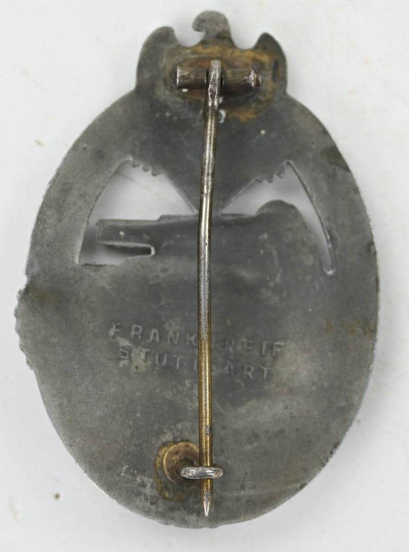 German WH Panzer Assault Badge in Silver — image 3
