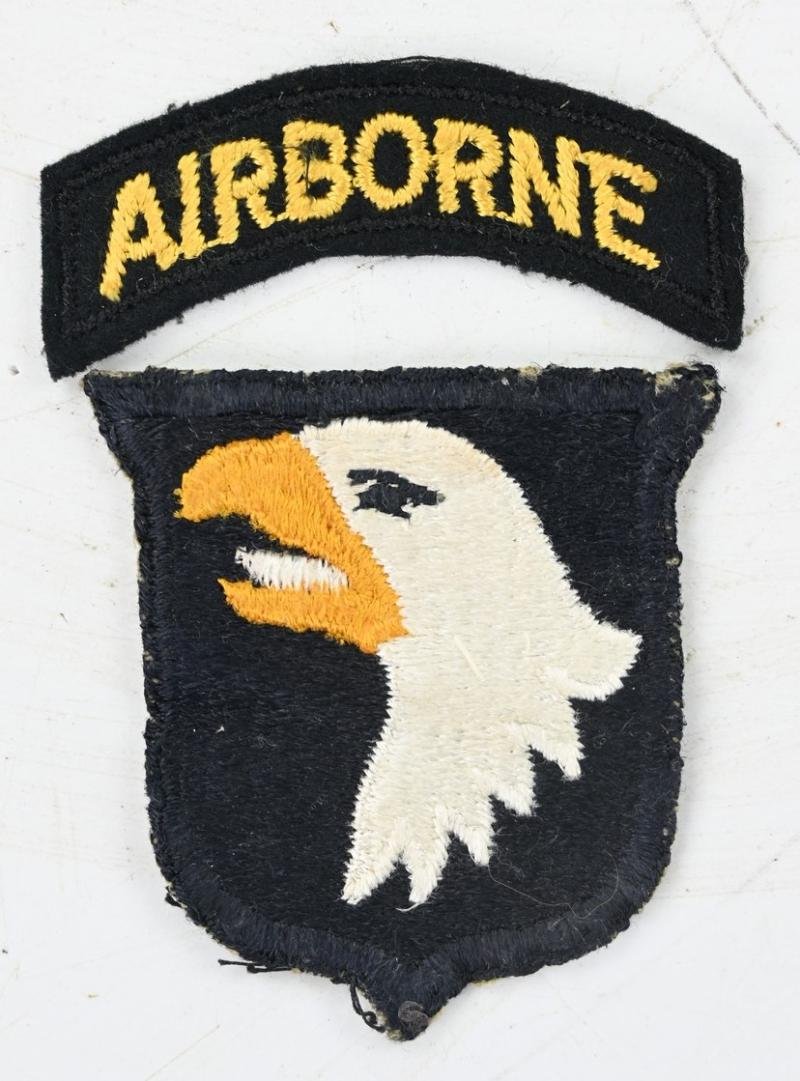 US WW2 101st Airborne Division SSI 'White Tongue/Green Back' — image 2