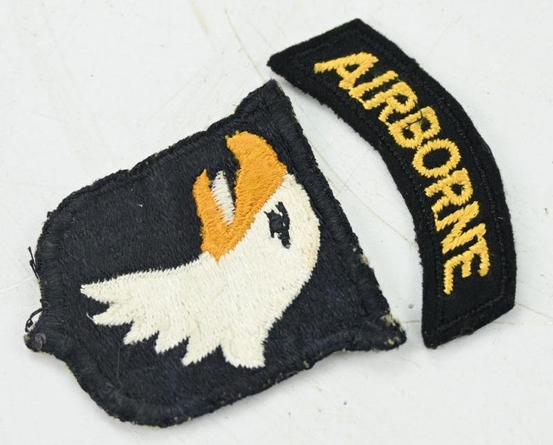 US WW2 101st Airborne Division SSI 'White Tongue/Green Back' — image 3
