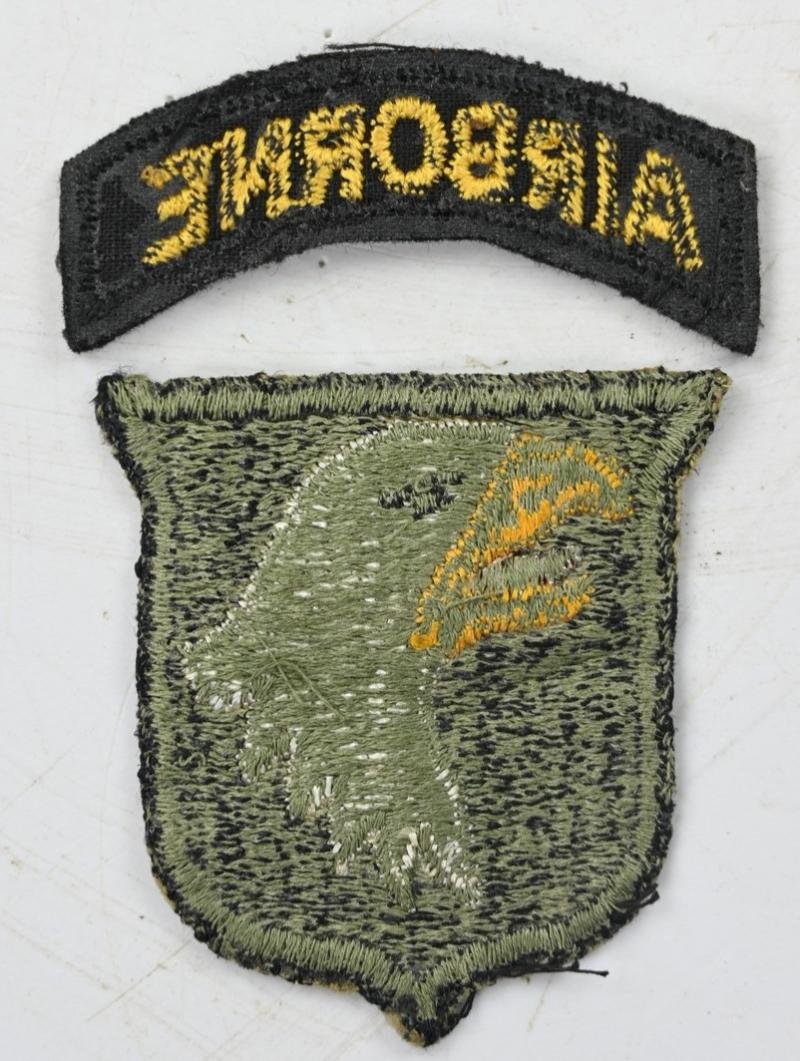 US WW2 101st Airborne Division SSI 'White Tongue/Green Back' — image 4