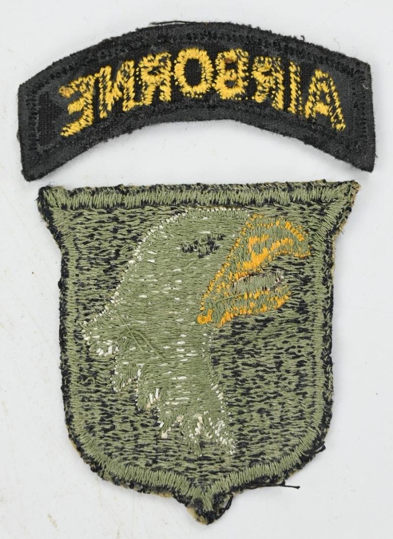 US WW2 101st Airborne Division SSI 'White Tongue/Green Back' — image 6
