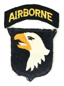 US WW2 101st Airborne Division SSI 'White Tongue/Green Back'