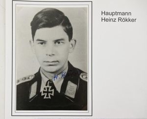 Signature of Luftwaffe KC Recipient 'Heinz Rökker'