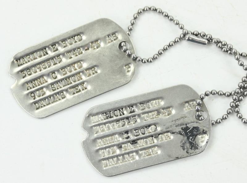 US WW2 Dog-Tag Set 'Marion E. Boyd' — image 2