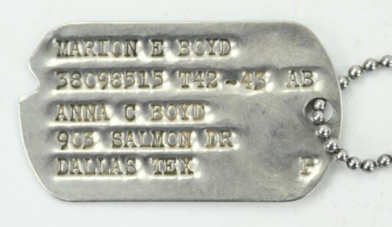 US WW2 Dog-Tag Set 'Marion E. Boyd' — image 3
