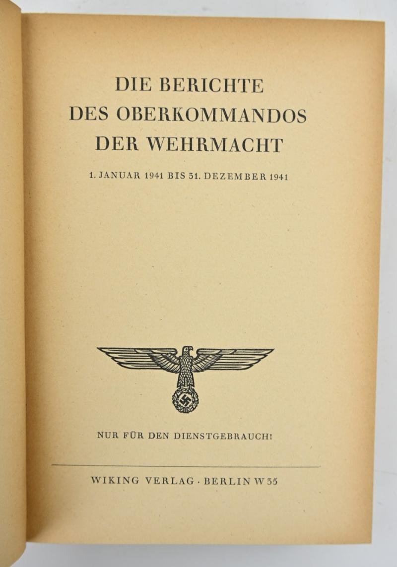 German WH Book 'Die Berichte des Oberkommandos der Wehrmacht 1941 — image 3