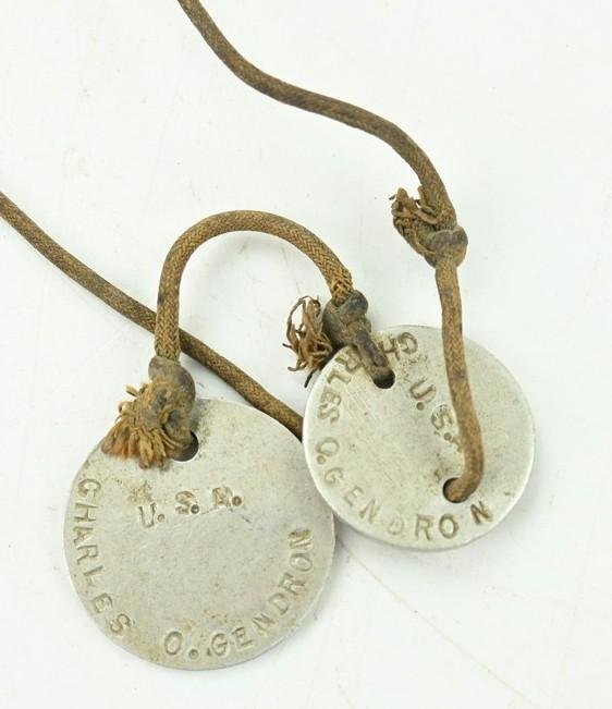 US WW1 Dog-tag Set 'Charles O. Gendron' — image 2