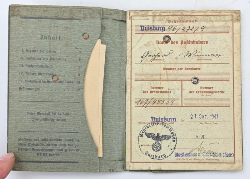 German WH Wehrpass KIA Pioneer Gerhard Winner — image 2