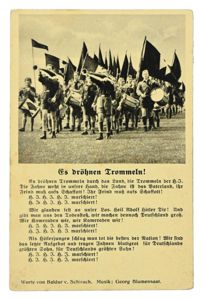 German Hitler Youth Postcard 'Es Drohnen Trommeln!'