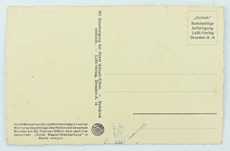 German Third Reich Postcard 'Horst Wessel Song' — image 2