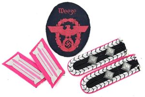 German Third Reich Firefighters Dress Tunic Insignia Set