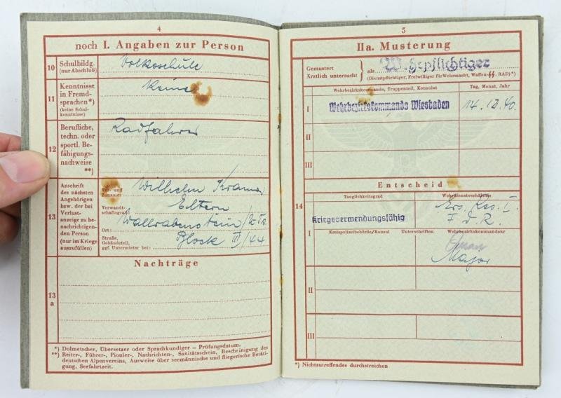 German WH Wehrpass A.E.A 33 (Mot) — image 4