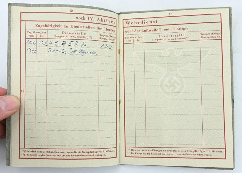 German WH Wehrpass A.E.A 33 (Mot) — image 6