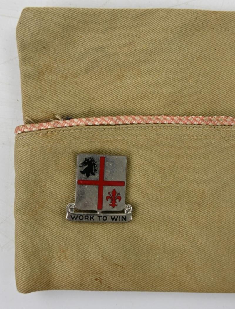 US WW2 Garrison Cap with Sweatheart Pillow Cover 835th Engineer Battalion — image 3