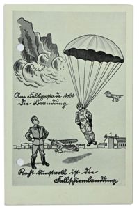 German LW Postcard 'Fallschirmjager'
