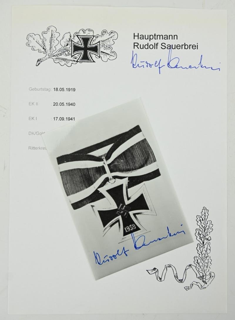 Signature of Wehrmacht Heer KC Recipient 'Rudolf Sauerbrei' — image 3