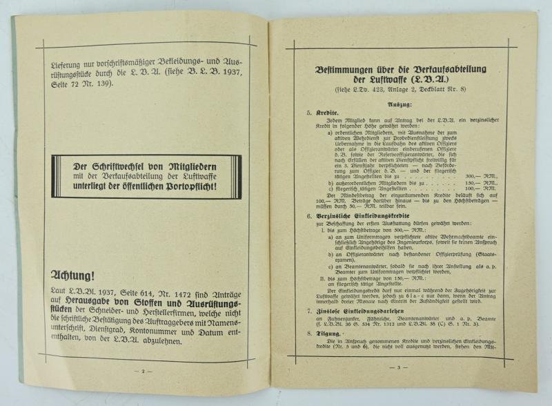 German Luftwaffe Clothing Price List Nr. 11 Booklet — image 4
