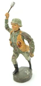 German Elastolin Toy Figure 'Grenade Trower'