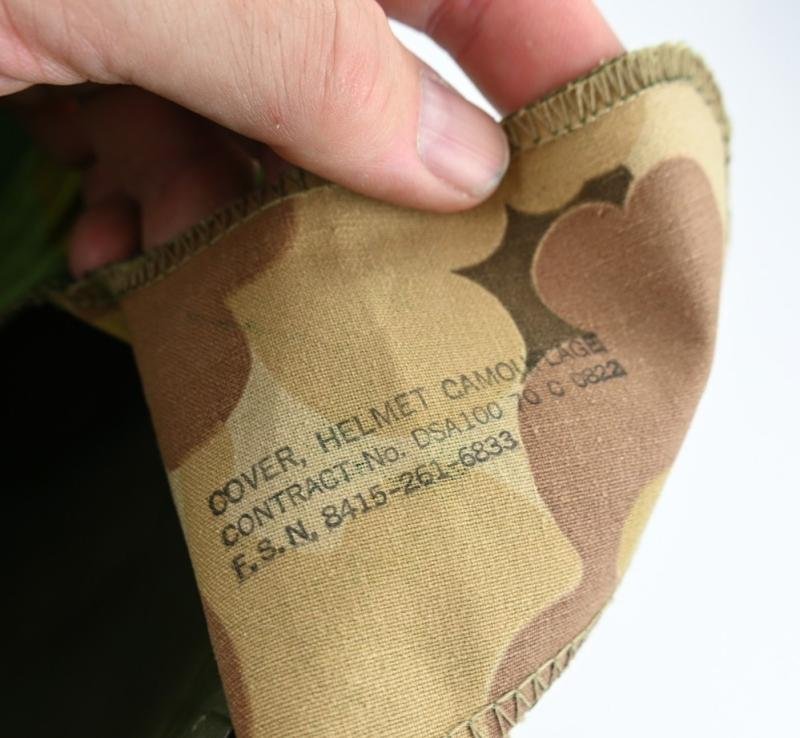 US Vietnam War Infantry helmet with camouflage cover and liner — image 12