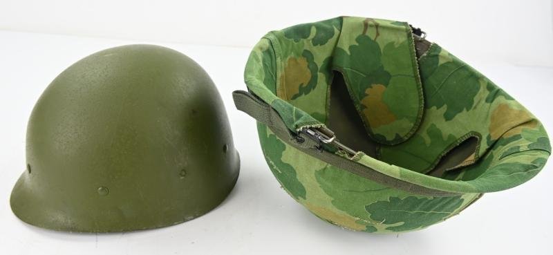 US Vietnam War Infantry helmet with camouflage cover and liner — image 13